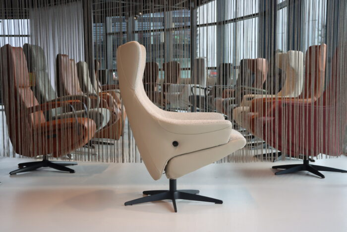 Gealux Basic 2018 design (relax)fauteuil zonder voetklep combi. stof/leer.