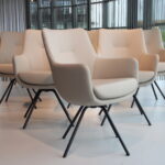 6 x Gealux Seattle / Miami / Movani Sanne eetkamerstoel draai in rundleer kleur Porcelein. Direct leverbaar.