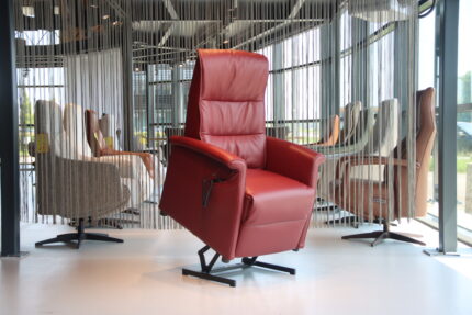 Sta op stoel / relaxfauteuil Toro van De Toekomst in leer met 2 motoren.