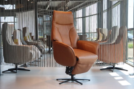 Elektrisch verstelbaar sta op stoel draai / relaxfauteuil / relaxstoel leer Twice Pro TW-045 van De Toekomst met 3 motoren en een accu.