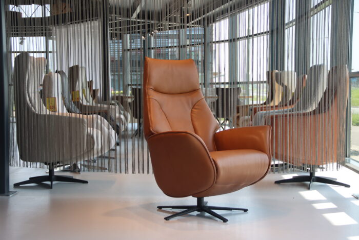Elektrisch verstelbaar sta op stoel draai / relaxfauteuil / relaxstoel leer Twice Pro TW-045 van De Toekomst met 3 motoren en een accu.