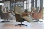 Elektrisch verstelbaar relaxfauteuil / relaxstoel in Ploegstof Twinz TW-8120 van Gealux 3 motoren met accu.