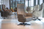 Relax4U Riva RV-1010 Small De Toekomst relaxfauteuil in stof Bull Grijs/Blauw met 3 motoren en een accu. Direct leverbaar.