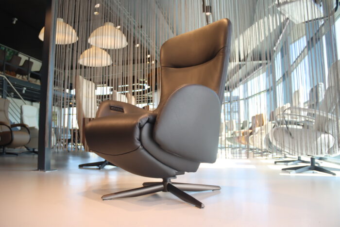 Elektrisch verstelbaar relaxfauteuil met Sta Op functie leer Twice Pro TW-302N van De Toekomst met 3 motoren en een accu. Direct leverbaar