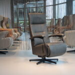 Relaxfauteuil manueel verstelbaar met gasveer / relaxstoel in Leer Best Basic BB R04-A05 van De Toekomst. Direct leverbaar.