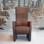 Gealux Relaxfauteuil GLX007-50 Vast in Leer kleur Bruin. Direct leverbaar.