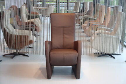 Gealux Relaxfauteuil GLX007-50 Vast in Leer kleur Bruin. Direct leverbaar.