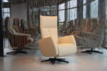 Gealux Relaxfauteuil GLX007-25 Draai in Leer kleur Beige. Direct leverbaar.