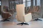 Gealux Relaxfauteuil GLX007-25 Draai in Leer kleur Beige. Direct leverbaar.