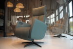 Gealux Relaxfauteuil GLX013-25 Draai in Leer kleur Blauw. Direct leverbaar.