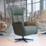 Gealux Relaxfauteuil GLX014-25 Draai in Leer kleur Groen. Direct leverbaar.