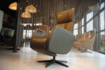 Gealux Relaxfauteuil GLX013-25 Draai in Leer kleur Avocado. Direct leverbaar.