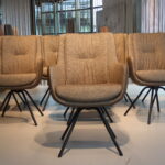 4/6/8/10 Gealux Francisco (Miami/ Sanne / Gareth / Seattle met dekje) eetkamerstoel draai combi leer/stof. Direct uit voorraad leverbaar.