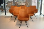 6x Gealux Miami/ Sanne / Gareth / Seattle eetkamerstoel draai in Stof kleur Cognac. Direct uit voorraad leverbaar. - Afbeelding 5
