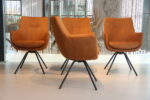 4x Gealux Miami/ Sanne / Gareth / Seattle eetkamerstoel draai in Stof kleur Cognac. Direct uit voorraad leverbaar. - Afbeelding 2