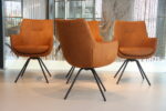 4x Gealux Miami/ Sanne / Gareth / Seattle eetkamerstoel draai in Stof kleur Cognac. Direct uit voorraad leverbaar. - Afbeelding 3