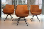 4x Gealux Miami/ Sanne / Gareth / Seattle eetkamerstoel draai in Stof kleur Cognac. Direct uit voorraad leverbaar. - Afbeelding 4