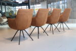 4x Gealux Miami/ Sanne / Gareth / Seattle eetkamerstoel draai in Stof kleur Cognac. Direct uit voorraad leverbaar. - Afbeelding 6