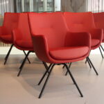 6x Gealux Miami/ Sanne / Gareth / Seattle eetkamerstoel draai in leer kleur Rood. Direct uit voorraad leverbaar.