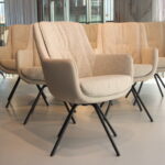 6x Gealux Francisco (Miami/ Sanne / Gareth / Seattle met dekje) eetkamerstoel draai combi leer/stof. Direct uit voorraad leverbaar.