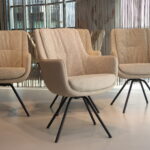 4x Gealux Francisco (Miami/ Sanne / Gareth / Seattle met dekje) eetkamerstoel draai combi leer/stof. Direct uit voorraad leverbaar.