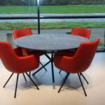 4 x Gealux Miami / Seattle eetkamerstoel draai in rundleer kleur rood. Direct leverbaar.