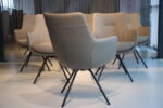 6x Gealux Miami/ Sanne / Gareth / Seattle eetkamerstoel draai in Leer kleur Smog. Direct leverbaar. - Afbeelding 3