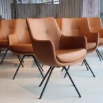 6x Gealux Miami/ Sanne / Gareth / Seattle eetkamerstoel draai in Leer kleur Cognac. Direct leverbaar.