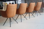 4x Gealux Miami/ Sanne / Gareth / Seattle eetkamerstoel draai in Leer kleur Cognac. Direct leverbaar. - Afbeelding 5