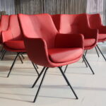 6x Gealux Miami/ Sanne / Gareth / Seattle eetkamerstoel draai in Leer kleur Rood. Direct leverbaar.