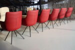 6x Gealux Miami/ Sanne / Gareth / Seattle eetkamerstoel draai in Leer kleur Rood. Direct leverbaar. - Afbeelding 6