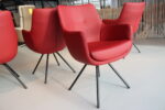 6x Gealux Miami/ Sanne / Gareth / Seattle eetkamerstoel draai in Leer kleur Rood. Direct leverbaar. - Afbeelding 7