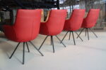 4x Gealux Miami/ Sanne / Gareth / Seattle eetkamerstoel draai in Leer kleur Rood. Direct leverbaar. - Afbeelding 7