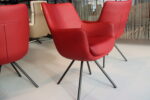 4x Gealux Miami/ Sanne / Gareth / Seattle eetkamerstoel draai in Leer kleur Rood. Direct leverbaar.