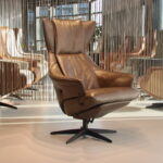 Gealux TR 2008 manueel verstelbaar design relaxfauteuil in leer. Direct leverbaar.