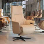 Elektrisch verstelbaar relaxfauteuil / relaxstoel in leer Twinz 8092 van Gealux 3 motoren met accu. Direct leverbaar.