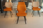 4x Gealux Smiley eetkamerstoel in combi. stof/leer met draai functie. Direct leverbaar. - Afbeelding 5