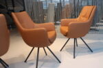 4x Gealux Francisco (Miami/ Sanne / Gareth / Seattle met dekje) eetkamerstoel draai leer kleur Cognac. Direct uit voorraad leverbaar. - Afbeelding 4