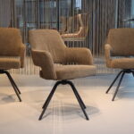 3 x Gealux Mango eetkamerstoel in stof met draaifunctie. Direct leverbaar.