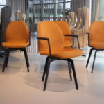 4 x Gealux Smiley eetkamerstoel in combi. stof leer met draaifunctie. Direct leverbaar.