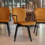 3 x Gealux Smiley eetkamerstoel in combi. stof leer met draaifunctie. Direct leverbaar.