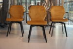 3 x Gealux Smiley eetkamerstoel in combi. stof leer met draaifunctie. Direct leverbaar. - Afbeelding 4