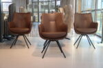 4x Gealux Miami/ Sanne / Gareth / Seattle eetkamerstoel met draai functie in Leer Bentley kleur Bruin. Direct leverbaar. - Afbeelding 4