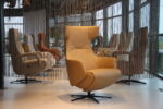 Elektrisch verstelbaar relaxfauteuil/relaxstoel met Sta op hulp/Sta op stoel Relax4U Nova NV-1005N van Meubelfabriek De Toekomst in Leer kleur Mokka met 3 motoren en een accu. Direct leverbaar.