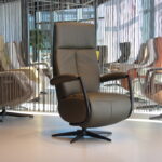 Handmatige verstelbare Relaxfauteuil/Relaxstoel met gasveer Feelz FZ-R06A03 van De Toekomst in Leer kleur Avocado. Direct Leverbaar.
