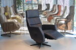 Handmatige verstelbare Relaxfauteuil/Relaxstoel met gasveer Feelz FZ-R03A04 van De Toekomst in Leer kleur Navy. Direct Leverbaar. - Afbeelding 5