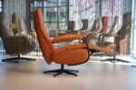 Handmatige verstelbare Relaxfauteuil/Relaxstoel met gasveer Feelz FZ-R03A03 van De Toekomst in Leer kleur Cognac. Direct Leverbaar. - Afbeelding 2