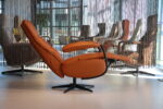 Handmatige verstelbare Relaxfauteuil/Relaxstoel met gasveer Feelz FZ-R03A03 van De Toekomst in Leer kleur Cognac. Direct Leverbaar. - Afbeelding 3