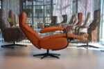 Handmatige verstelbare Relaxfauteuil/Relaxstoel met gasveer Feelz FZ-R03A03 van De Toekomst in Leer kleur Cognac. Direct Leverbaar. - Afbeelding 4