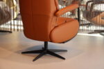 Handmatige verstelbare Relaxfauteuil/Relaxstoel met gasveer Feelz FZ-R03A03 van De Toekomst in Leer kleur Cognac. Direct Leverbaar.